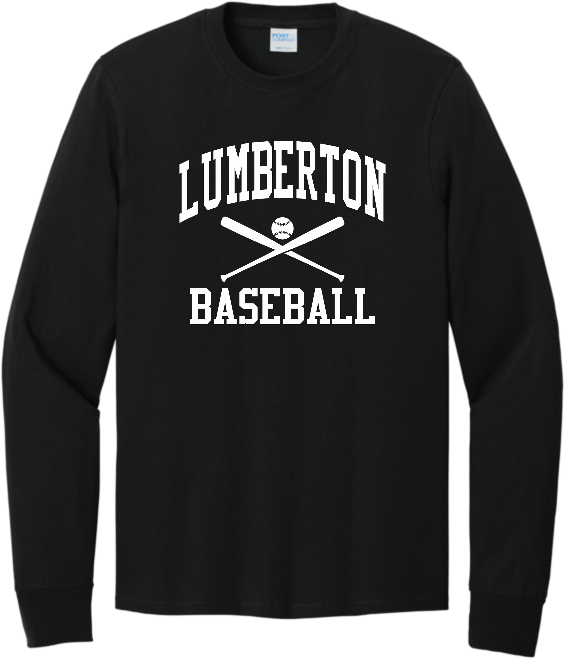 CROSS BAT LOGO - BLACK COTTON LONG SLEEVE